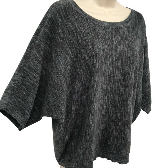 DKNY Womens Dolman Sleeves Knitted Charcoal Gray Pullover Top Size Medium - Picture 3 of 7